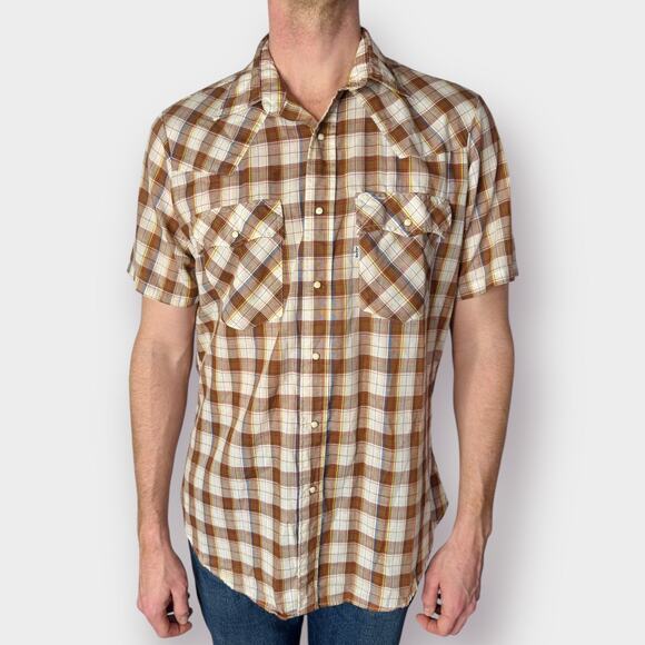 Levi's Other - 80s Levi’s Plaid‎ Pearl Snap Size L
